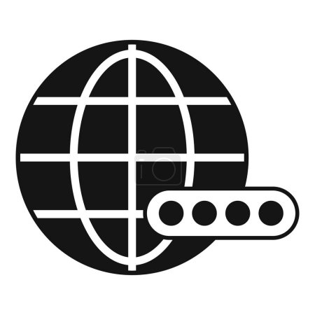 Ilustración de Global icono de registro en línea vector simple. Usuario de inicio de sesión. Nueva guía de formularios - Imagen libre de derechos