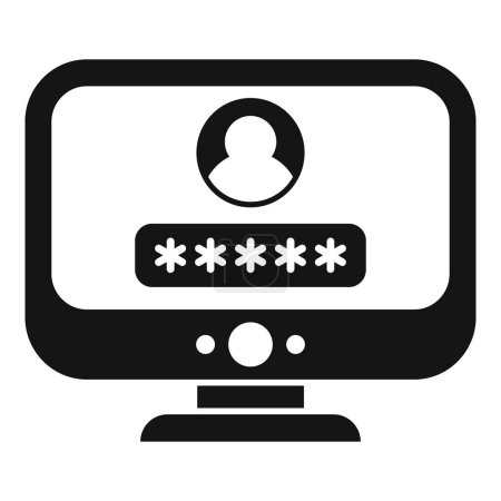 Login home computer icon simple vector. Number online form. Step data code