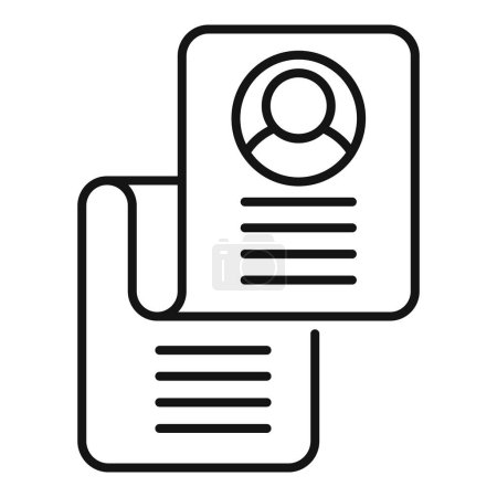 Long paper registration icon outline vector. New account member. Online code device