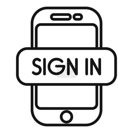 Sign in device register icon outline vector. Modern smartphone. Id factor profile