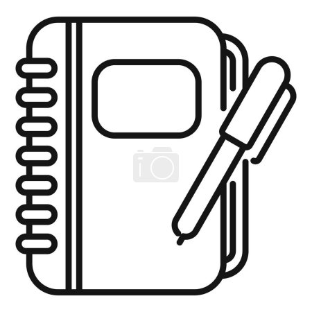 Ilustración de Cuaderno de registro cuenta icono contorno vector. Usuario de identificador de factores. Paso de datos digitales - Imagen libre de derechos