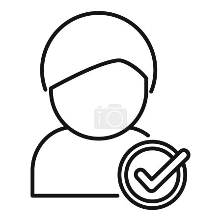 Ilustración de Approved person registration icon outline vector. Número de datos del formulario. Banco digital de negocios - Imagen libre de derechos