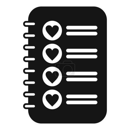 Notebook list items icon simple vecteur. Liste de souhaits favoris. Enregistrer les éléments souhaités