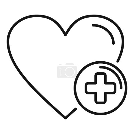 Love add support icon outline vector. Order shop button. Delivery favorite order