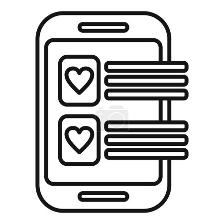 Phone approved addition icon outline vector. Wish list. Delivery favorite product