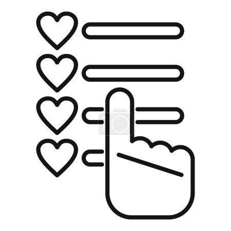 Key favorite items icon outline vector. Template wish list. Click online shop