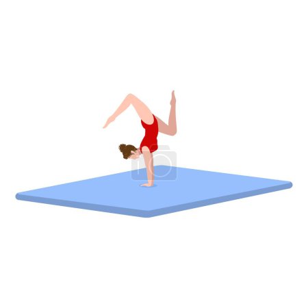 Hard gymnastic exercise icon cartoon vector. Sport acrobat. Fitness center