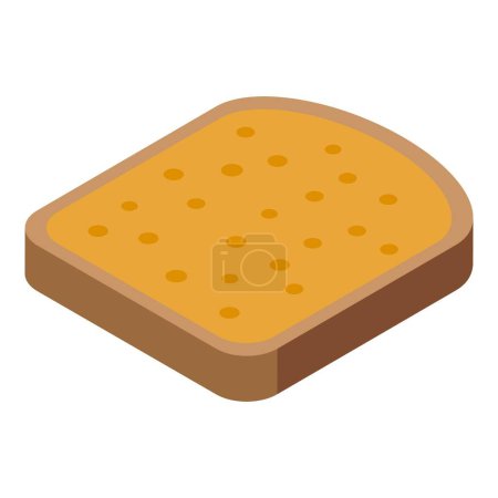 Bread grain slice icon isometric vector. Party nutrition. Piece menu loaf