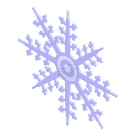 Vecteur isométrique d'icône de flocon de neige d'hiver. Cool enfant gelé. Saison profiter