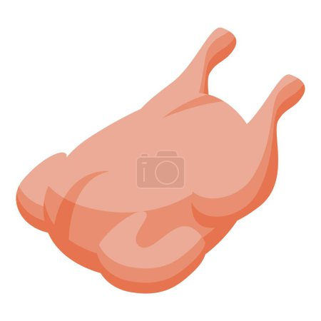 Illustration for Raw chicken meat icon isometric vector. Dish meat menu wing. Restaurant food - Royalty Free Image