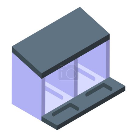Chicken farm box icon isometric vector. Egg hen stable. Worker factory fowl