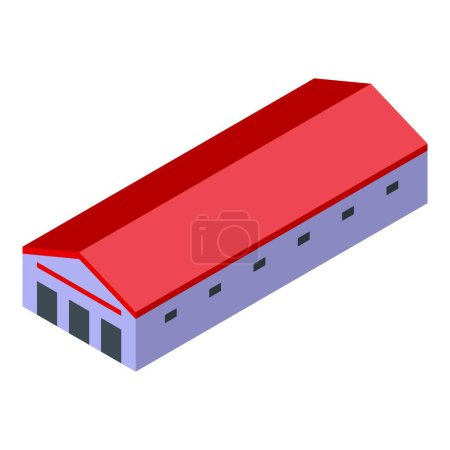 Illustration for Chicken farm building icon isometric vector. Farmer village. Domestic barn - Royalty Free Image