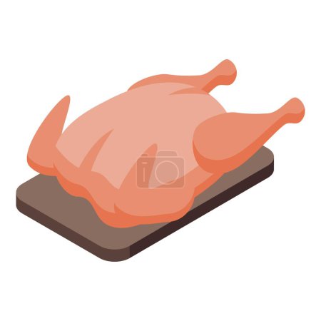 Illustration for Raw chicken meat icon isometric vector. Feed production. Manufacturing meat - Royalty Free Image