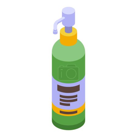 Makeup removal dispenser bottle icon isometric vector. Asian cosmetics. Facial wash care