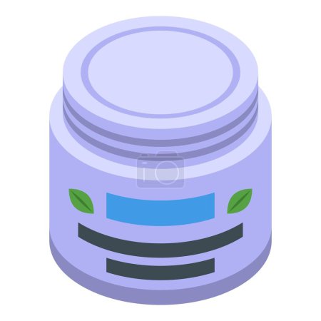 Face cream jar icon isometric vector. Asian girl cosmetics. Makeup cleaning routine