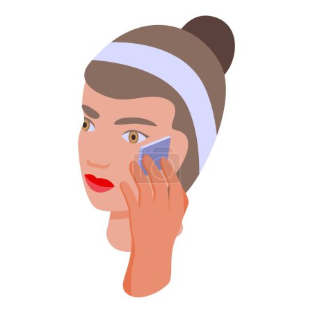 Cosmetics face care icon isometric vector. Cute girl makeup. Lady cleanser
