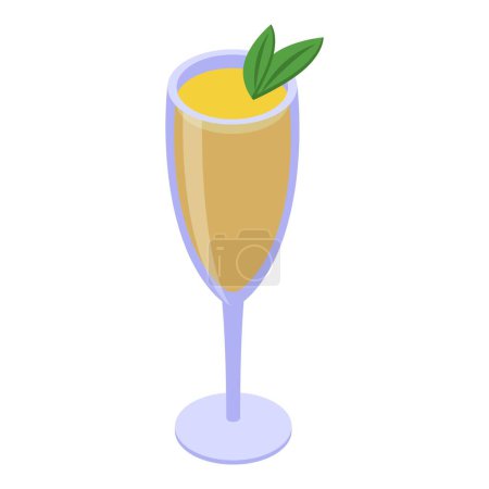Alcoholic cocktail icon isometric vector. Summer drink lime. Alcohol glass