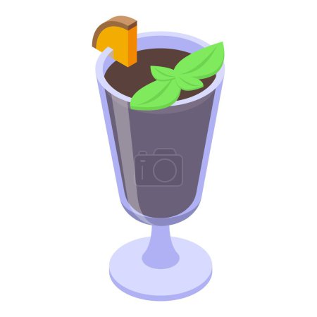 Cocoa cream cocktail icon isometric vector. Martini summer. Alcohol hand