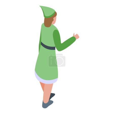 Elf icon isometric vector. Dwarf character. Holiday fairy gnome