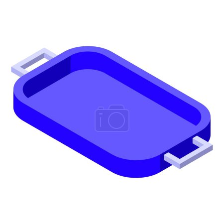Menu meal tray icon isometric vector. Dish catering holder. Restaurant serving platter