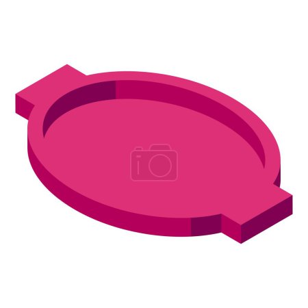 Catering meal tray icon isometric vector. Alimentation mealtime platter. Round food holder