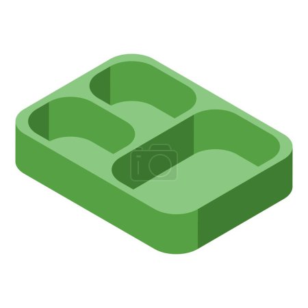 Divided food tray icon isometric vector. Mealtime buffet platter. Dinning dish serving holder