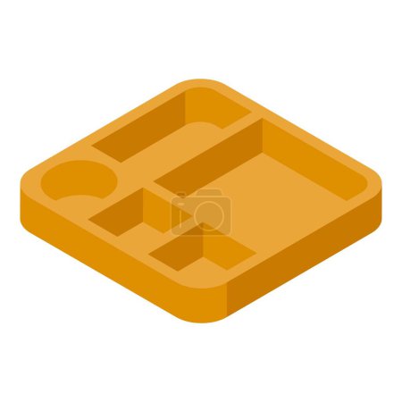 Divided serving tray icon isometric vector. Snacks food holder. Banquet aperitif platter