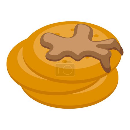 Dessert with maple syrup icon isometric vector. Sugary pure extract. Tree nectar essence