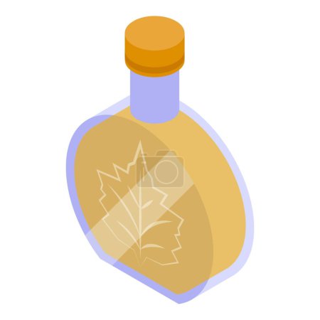 Maple tree nectar jar icon isometric vector. Sugary syrup topping. Fluid extract sugared elixir