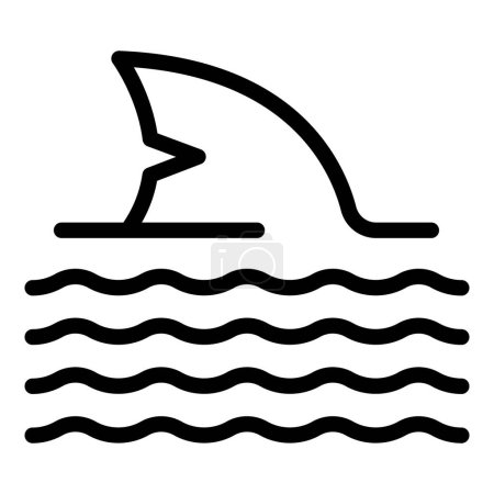 Oceanic dangerous sharks assault icon outline vector. Beach caution alert. Lifeguard warning announce