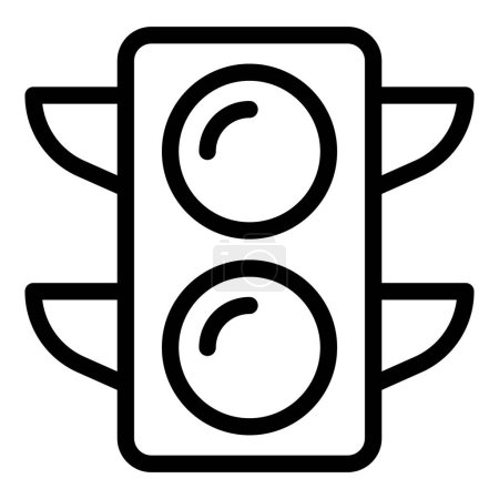 Road navigation streetlight icon outline vector. Traffic control semaphore. Mobility management system