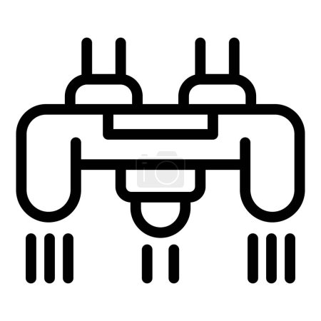 Fly board apparatus icon outline vector. Aquatic extreme hobby. Beach flyboarding activity