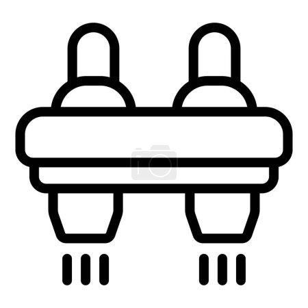 Illustration for Water jet board icon outline vector. Fly water board. Acrobatic air action apparatus - Royalty Free Image