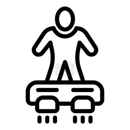 Aquatic flying board icon outline vector. Extreme watersport glide device. Acrobatic flight watersport machine