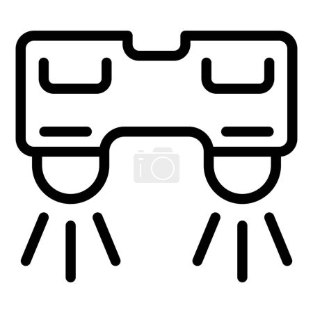 Jet driven propulsion board icon outline vector. Summer jetpack equipment. Aquatic extreme fly platform device