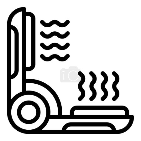 Illustration for Hot hair straightener icon outline vector. Curling keratin device. Beautification haircare apparatus - Royalty Free Image