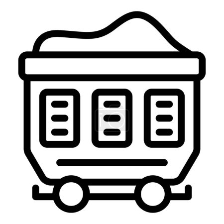 Rail freight wagon icon outline vector. Goods shipment. Delivery logistics boxcar