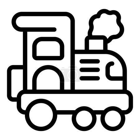 Ilustración de Locomotora vagón de carga icono contorno vector. Entrega de mercancías ferroviarias. Boxcar transpiración stock - Imagen libre de derechos