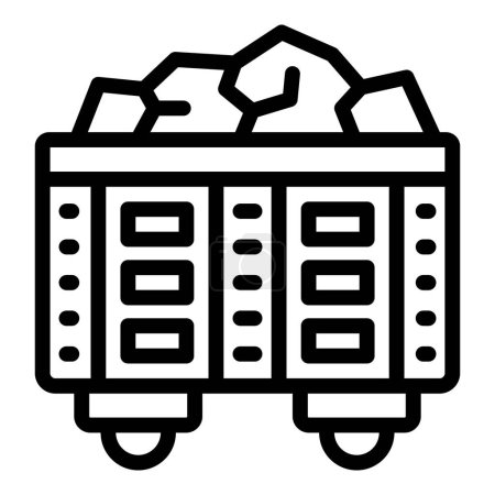 Boxcar freight wagon icon outline vector. Goods railway transfer. Heavy train vehicle