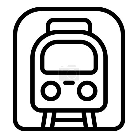Ilustración de Túnel ferroviario icono contorno vector. Transporte de locomotoras de mercancías. Servicio de logística ferroviaria - Imagen libre de derechos