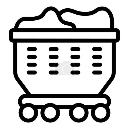 Haulage freight wagon icon outline vector. Cargo logistics service. Delivery railway transportation
