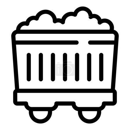 Transport freight wagon icon outline vector. Railway boxcar goods. Cargo delivery transfer