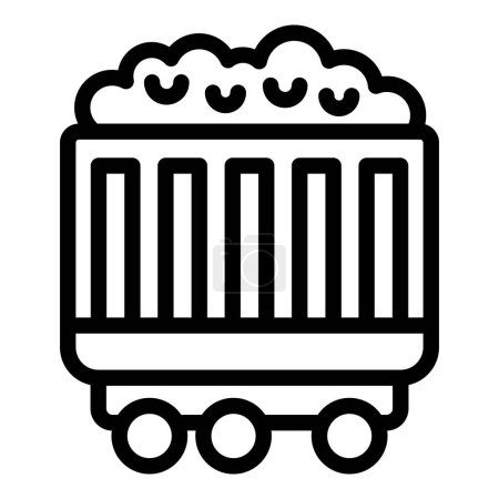 Rolling stock wagon icon outline vector. Train freight locomotive. Good railcar distribution