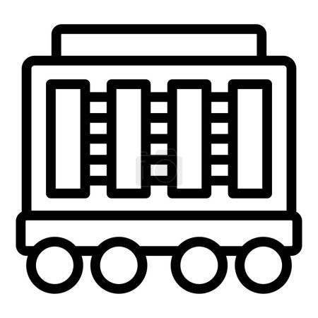 Freight forwarder train icon outline vector. Locomotive distribution. Railway logistics transport