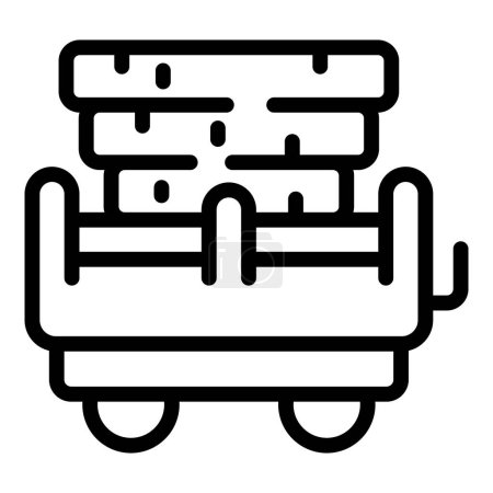 Commercial goods wagon icon outline vector. Freight locomotive boxcar. Transit logistics distribution