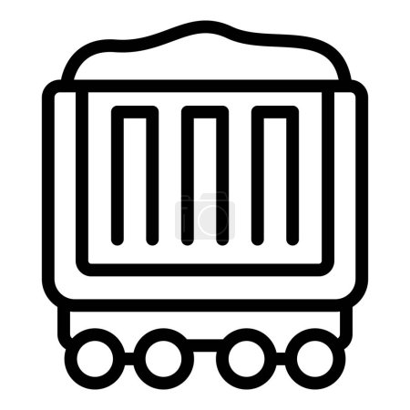 Carrier railroad wagon icon outline vector. Boxcar transfer service. Logistics system distribution