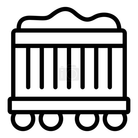 Icon-Vektor für Lastkraftwagen. Schienenfahrzeuge. Logistik-Transportboxwagen