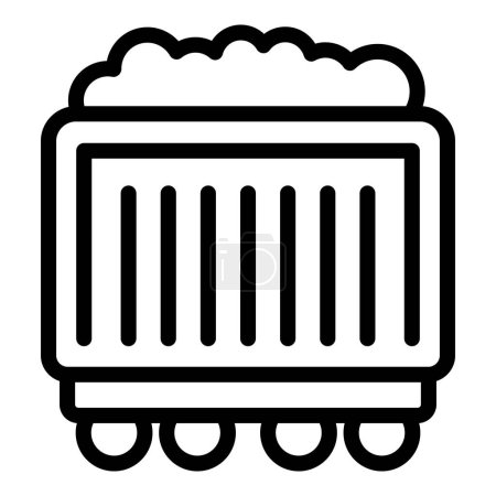 Diesel locomotive icon outline vector. Haulage train wagon. Freightage distribution transport