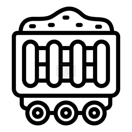 Shipping container icon outline vector. Heavy train wagon. Transit delivery goods locomotion