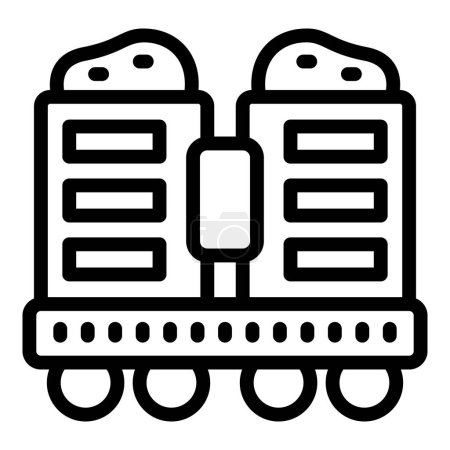 Illustration for Rail hauler icon outline vector. Shipment railroad haulage. Delivery train wagons distribution - Royalty Free Image